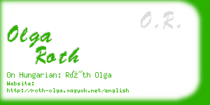 olga roth business card